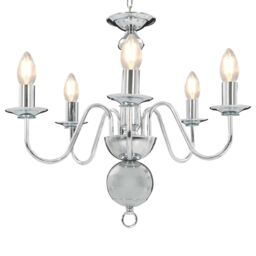 Berkfield Home Chandelier Silver 5 x E14 Bulbs