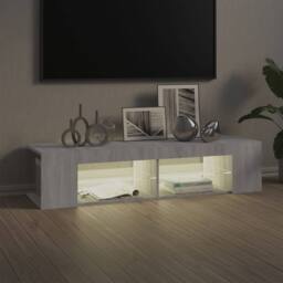 Berkfield Home TV Cabinet with LED Lights Grey Sonoma 135x39x30 cm - Size: 135 x 39 x 30 cm - thumbnail 8