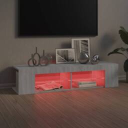 Berkfield Home TV Cabinet with LED Lights Grey Sonoma 135x39x30 cm - Size: 135 x 39 x 30 cm - thumbnail 7