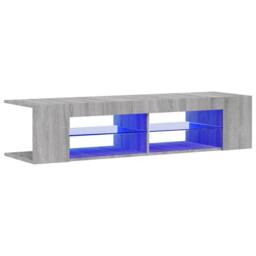 Berkfield Home TV Cabinet with LED Lights Grey Sonoma 135x39x30 cm - Size: 135 x 39 x 30 cm - thumbnail 3