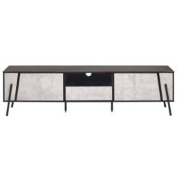 Wyld and Coco Industrial TV Stand Up to 75 inch TV Concrete effect Top Black in Grey - thumbnail 5