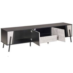 Wyld and Coco Industrial TV Stand Up to 75 inch TV Concrete effect Top Black in Grey - thumbnail 4