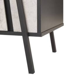 Wyld and Coco Industrial TV Stand Up to 75 inch TV Concrete effect Top Black in Grey - thumbnail 9