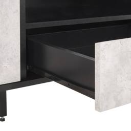 Wyld and Coco Industrial TV Stand Up to 75 inch TV Concrete effect Top Black in Grey - thumbnail 7