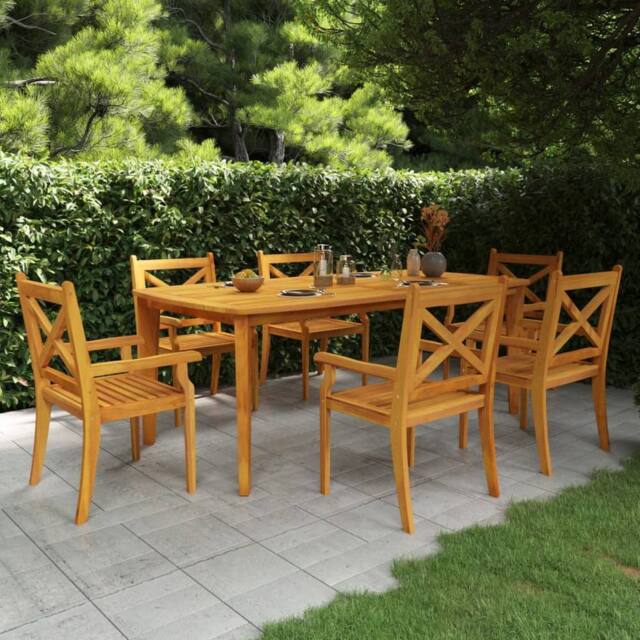 Berkfield Home Garden Table 200x100x75 cm Solid Wood Acacia in Brown - Size: 200 x 100 x 75 cm - image 1
