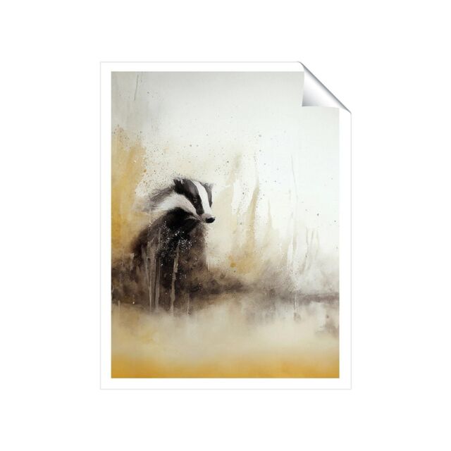"Warren Reed - Designer Badger Watercolour Unframed Art Print - Size: W8"" x H10""" - image 1