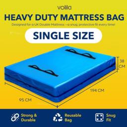 volila Mattress Bag - Waterproof & Heavy-Duty Mattress Moving Bag in Blue - Size: Small - thumbnail 2