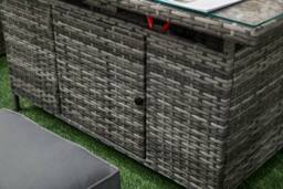 Outdoor Living The Tarporley Grey 9 Seat Corner Rattan Dining Set - Fire Pit - thumbnail 6