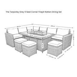 Outdoor Living The Tarporley Grey 9 Seat Corner Rattan Dining Set - Fire Pit - thumbnail 4