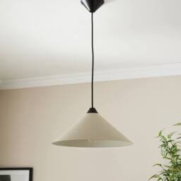 First Choice Lighting Set of 2 Fontana - Taupe 40cm Diameter Ceiling Pendant Lights in Cream - thumbnail 3
