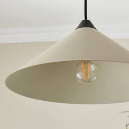 First Choice Lighting Set of 2 Fontana - Taupe 40cm Diameter Ceiling Pendant Lights in Cream - thumbnail 6