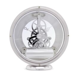 Acctim Millenden Mantel Clock Quartz Polished Metal Floating Effect Glass Front in Silver - thumbnail 3