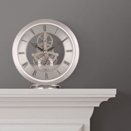 Acctim Millenden Mantel Clock Quartz Polished Metal Floating Effect Glass Front in Silver - thumbnail 6
