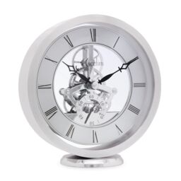 Acctim Millenden Mantel Clock Quartz Polished Metal Floating Effect Glass Front in Silver - thumbnail 2