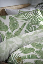 Dreams & Drapes 'Tahiti' Tropical Print Duvet Cover Set in Green - Size: Double - thumbnail 4
