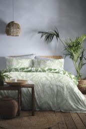 Dreams & Drapes 'Tahiti' Tropical Print Duvet Cover Set in Green - Size: Double - thumbnail 3