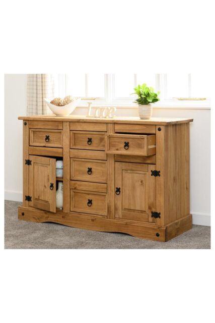 Seconique Corona 2 Door 5 Drawer Sideboard in Natural - image 1