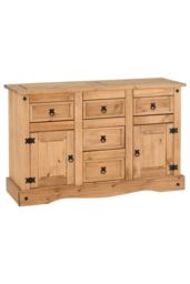 Seconique Corona 2 Door 5 Drawer Sideboard in Natural - thumbnail 2