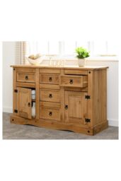 Seconique Corona 2 Door 5 Drawer Sideboard in Natural - thumbnail 1