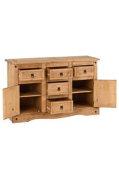 Seconique Corona 2 Door 5 Drawer Sideboard in Natural - thumbnail 3