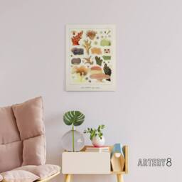 "Artery8 Great Barrier Reef Corals Illustration Kent Canvas Wall Art Print in White - Size: W18"" x H24""" - thumbnail 3