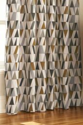 Furn Reno Geometric Tile Eyelet Curtains - Size: 168 cm width x 137 cm drop - thumbnail 3