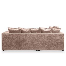 Snugg Furniture UK Limited (Left Hand) Aurora Crushed Velvet Corner Sofa in Light Beige - thumbnail 2