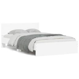 Berkfield Home Durable Bed Frame without Mattress White 120x190 cm Small Double - thumbnail 3