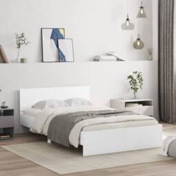 Berkfield Home Durable Bed Frame without Mattress White 120x190 cm Small Double - thumbnail 2