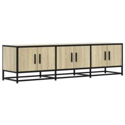 Berkfield Home TV Cabinet Sonoma Oak 150x35x41 cm Engineered Wood & Metal in Light Tan - Size: 150 x 35 x 41 cm - thumbnail 1