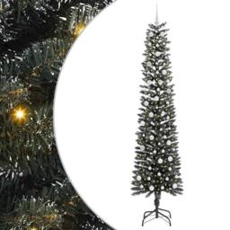 Berkfield Home Artificial Christmas Tree with 300 LEDs Green 58 x 58 x 240 cm - thumbnail 2
