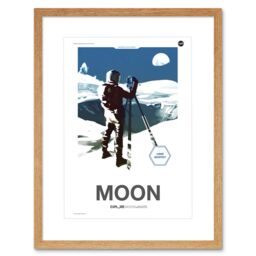 "Artery8 Wall Art Print NASA Modern Explorers Explore Moon to Mars Lunar Architect Artemis Poster Artwork Framed 9X7 Inch in Beige - Size: W7"" x H9""" - thumbnail 1
