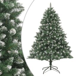 Berkfield Home Artificial Christmas Tree with Stand 210 cm PVC in Green - thumbnail 1