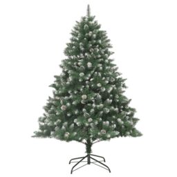 Berkfield Home Artificial Christmas Tree with Stand 210 cm PVC in Green - thumbnail 2