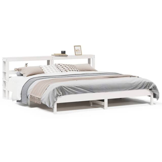 Berkfield Home Bed Frame without Mattress White 180x200 cm Super King Solid Wood Pine - image 1