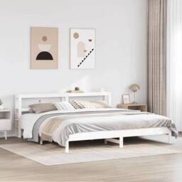 Berkfield Home Bed Frame without Mattress White 180x200 cm Super King Solid Wood Pine - thumbnail 2