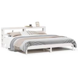 Berkfield Home Bed Frame without Mattress White 180x200 cm Super King Solid Wood Pine - thumbnail 1