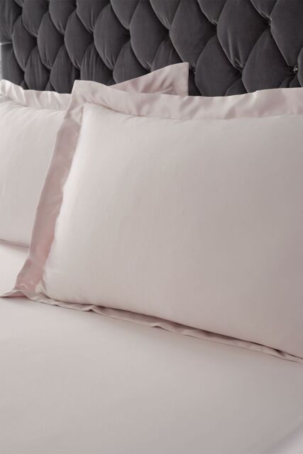 Catherine Lansfield 'Silky Soft Satin' Oxford Pillowcases Pair in Pink - image 1