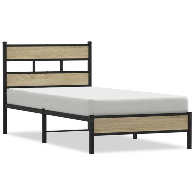Berkfield Home Bed Frame without Mattress Sonoma Oak 100x190 cm Engineered Wood in Brown - image 1