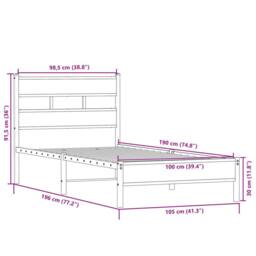 Berkfield Home Bed Frame without Mattress Sonoma Oak 100x190 cm Engineered Wood in Brown - thumbnail 9