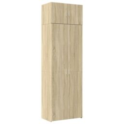Berkfield Home Storage Cabinet Sonoma Oak 70x42.5x225 cm Engineered Wood in Brown - thumbnail 2