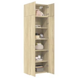 Berkfield Home Storage Cabinet Sonoma Oak 70x42.5x225 cm Engineered Wood in Brown - thumbnail 3