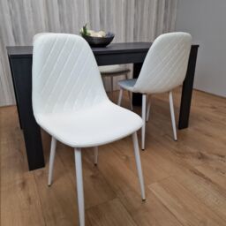 KOSY KOALA Dining Table & 4 Chairs Modern Dining Table Set With 4 White Gem Pattern Chairs in Brown - thumbnail 6