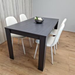 KOSY KOALA Dining Table & 4 Chairs Modern Dining Table Set With 4 White Gem Pattern Chairs in Brown - thumbnail 9