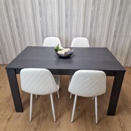 KOSY KOALA Dining Table & 4 Chairs Modern Dining Table Set With 4 White Gem Pattern Chairs in Brown - thumbnail 2