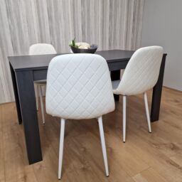 KOSY KOALA Dining Table & 4 Chairs Modern Dining Table Set With 4 White Gem Pattern Chairs in Brown - thumbnail 5