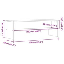 Berkfield Home TV Cabinet Smoked Oak 120x40x40 cm Engineered Wood in Brown - Size: 120 x 40 x 40 cm - thumbnail 9