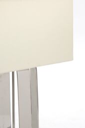 Orsina Mateo Geometric Table Lamp, Silver Aluminium Base with Cream Fabric Shade, Boutique Accent Lighting - thumbnail 4