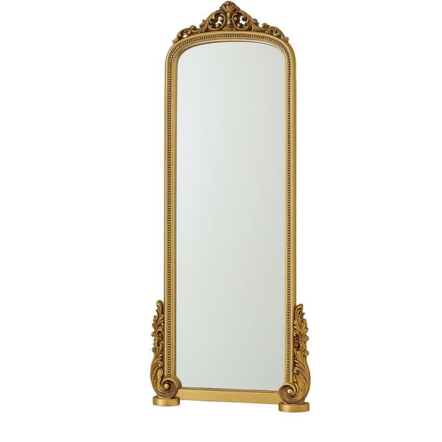 Melody Maison Large Tall Arch Antique Gold Ornate Mirror - 150cm X 60cm - Size: 150 cm X 60 cm - image 1