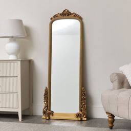 Melody Maison Large Tall Arch Antique Gold Ornate Mirror - 150cm X 60cm - Size: 150 cm X 60 cm - thumbnail 2